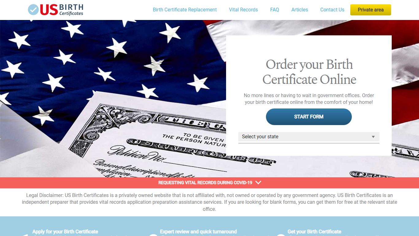 US Birth Certificates and Vital Records - Order Online