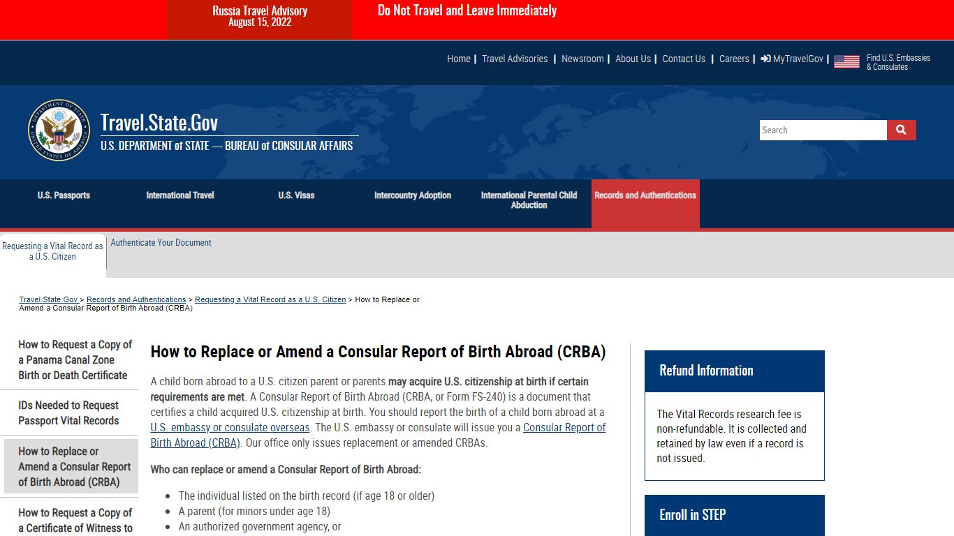 How to Replace or Amend a Consular Report of Birth Abroad (CRBA)